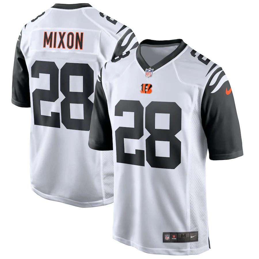 Men Cincinnati Bengals #28 Joe Mixon Nike White Alternate Game NFL Jersey